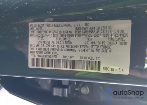 2025 Mazda Cx-50 2.5 S Preferred Package z USA, uszkodzony, nr VIN 7MMVABBM9SN375728